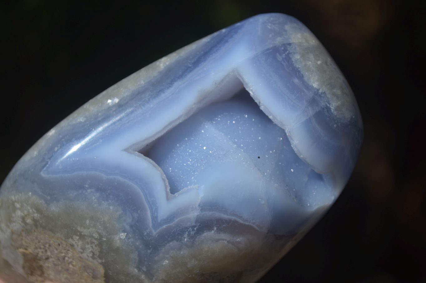Polished Blue Lace Agate Standing Free Forms  x 2 From Nsanje, Malawi - Toprock Gemstones and Minerals 