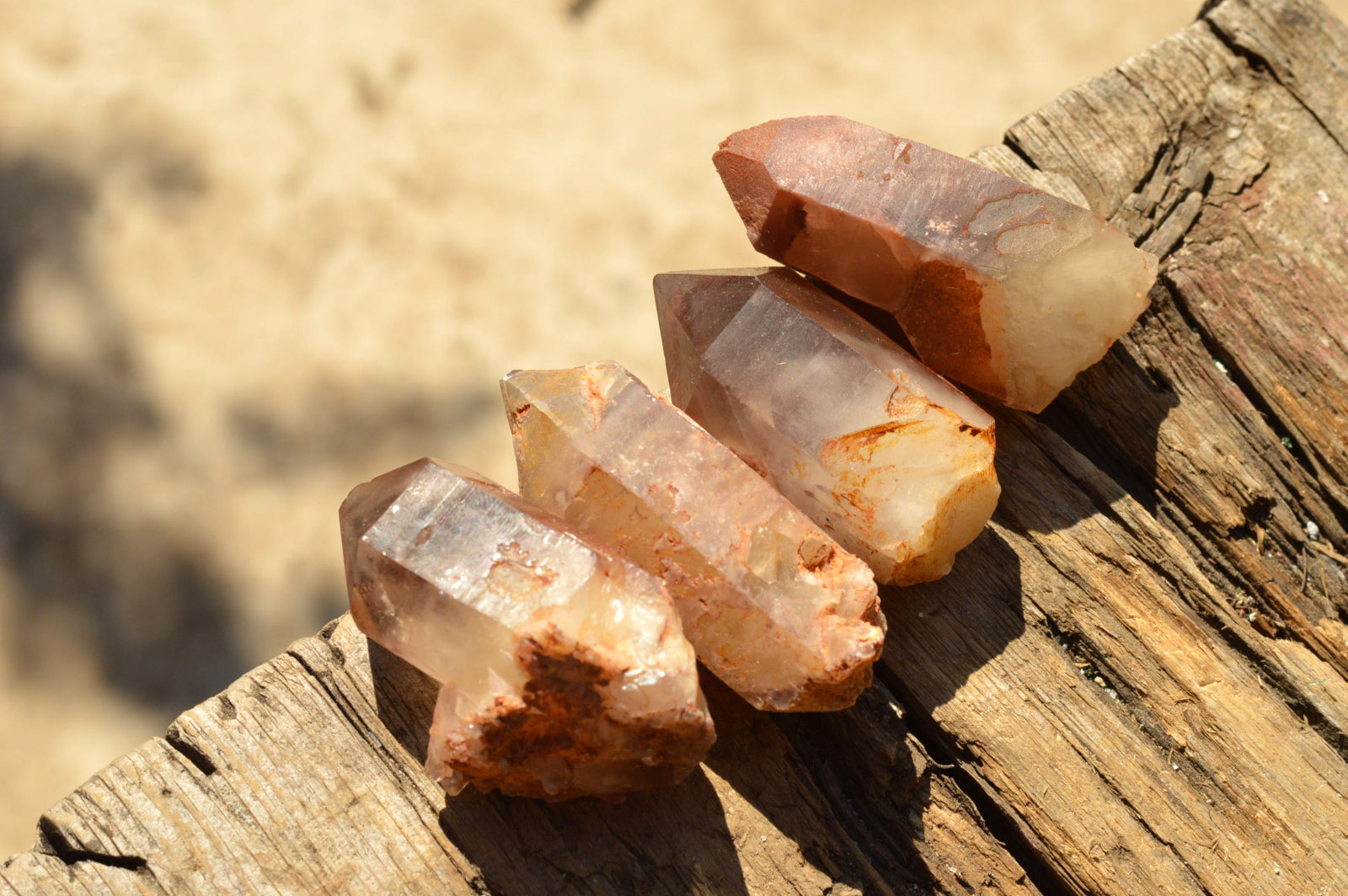 Natural Single Red Hematoid Phantom Quartz Crystals  x 35 From Karoi, Zimbabwe - TopRock