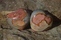 Polished Polychrome Jasper Hearts  x 12 From Madagascar