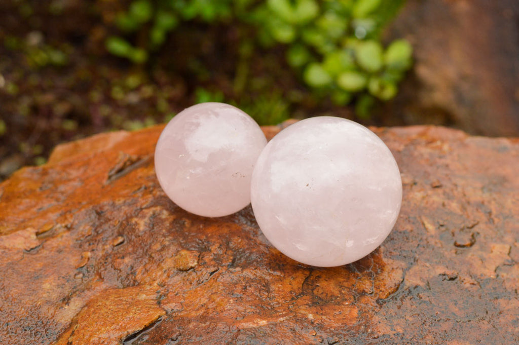 Polished Lovely Semi Gemmy Pink Rose Quartz Spheres  x 6 From Ambatondrazaka, Madagascar - TopRock