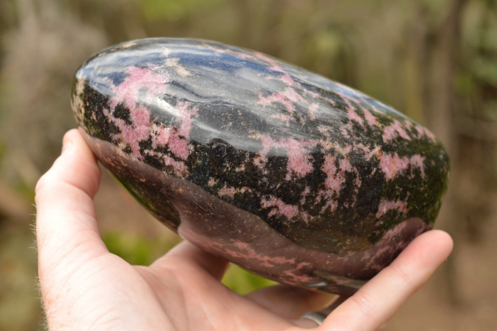 Polished Pink & Black Rhodonite Standing Free Form  x 1 From Ambindavato, Madagascar - TopRock