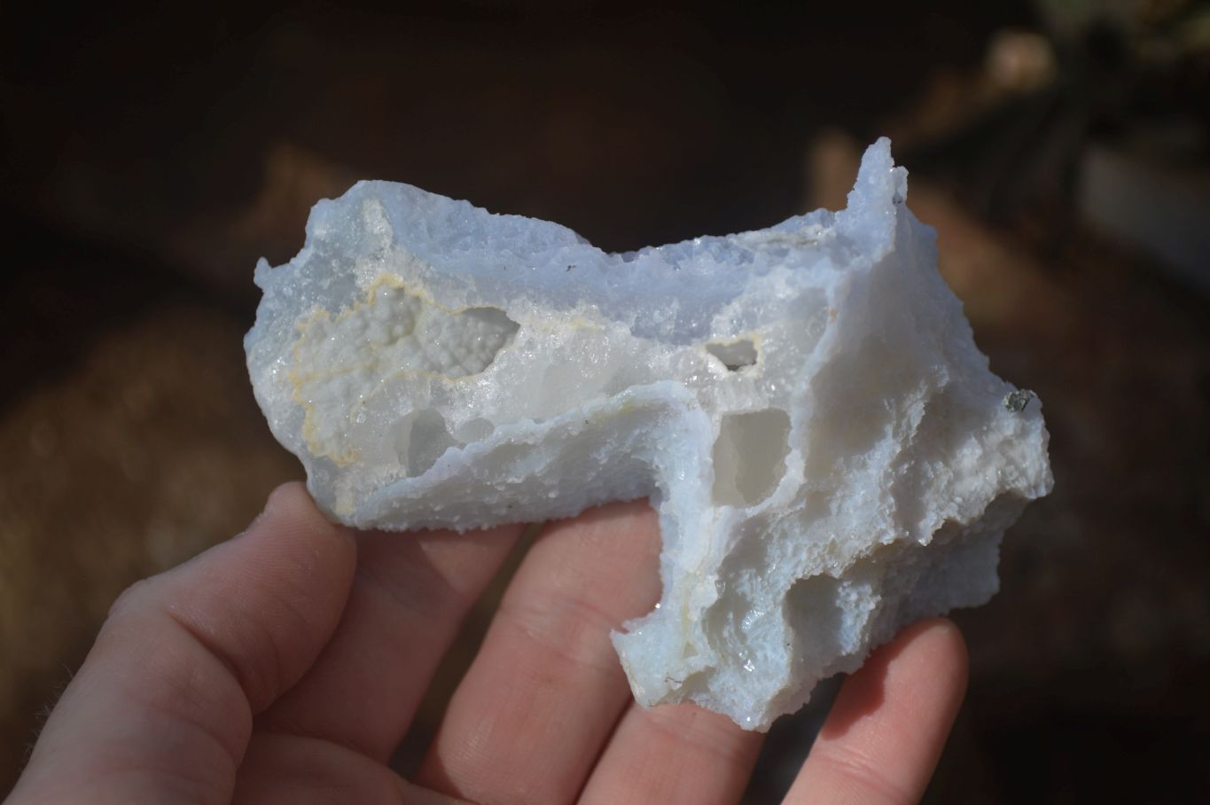 Natural Etched Blue Chalcedony Specimens  x 6 From Nsanje, Malawi - Toprock Gemstones and Minerals 