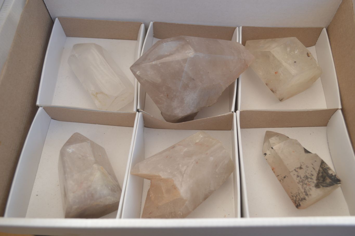 Polished Quartz Crystal Points x 6 From Angola - Toprock Gemstones and Minerals 