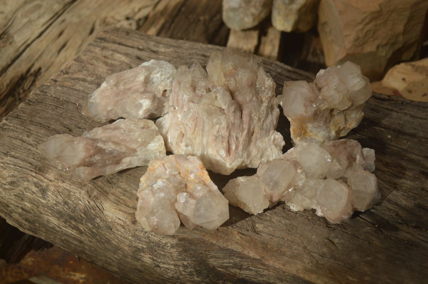 Natural Cascading White Phantom Smokey Quartz Clusters x 6 From Luena, Congo - Toprock Gemstones and Minerals 