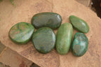 Polished Green Verdite Galet / Palm Stones x 6 From Zimbabwe - Toprock Gemstones and Minerals 
