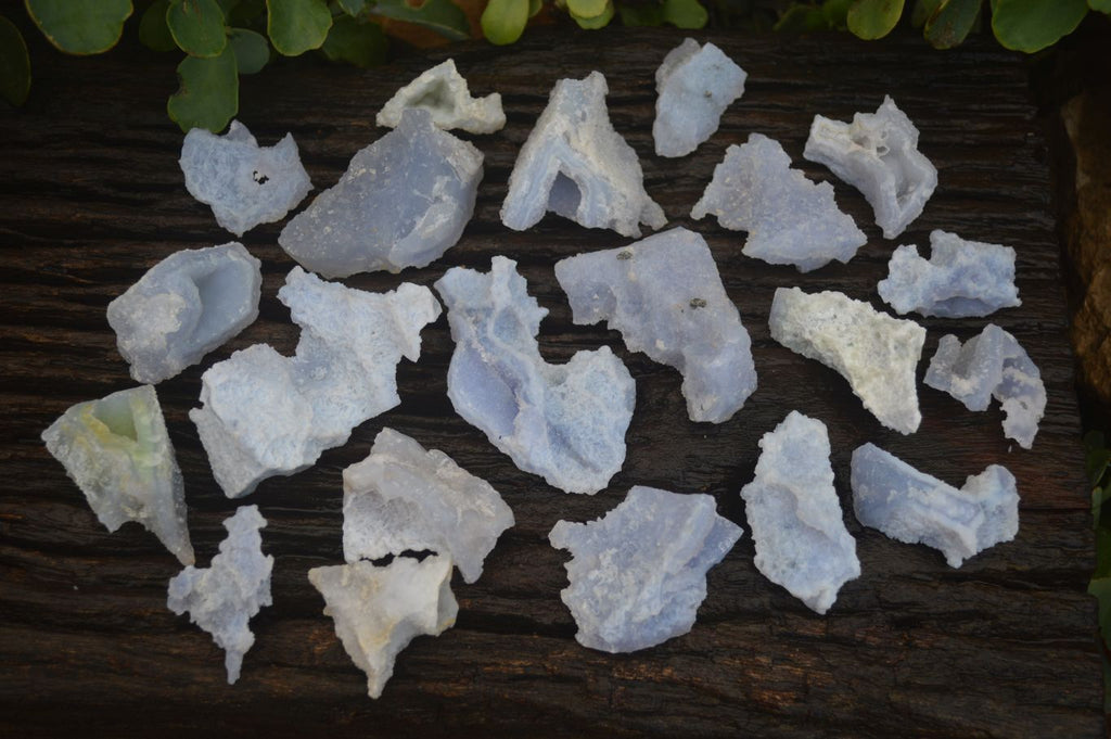 Natural Etched Blue Chalcedony Specimens  x 35 From Malawi - TopRock