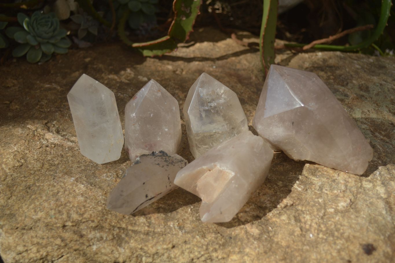 Polished Quartz Crystal Points x 6 From Angola - Toprock Gemstones and Minerals 