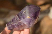 Polished  Dark Amethyst Standing Free Forms x 3 From Zambia