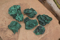Natural Chatoyant Silky Malachite Specimens  x 6 From Kasompe, Congo - Toprock Gemstones and Minerals 