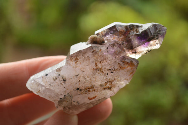 Natural Single Smokey Amethyst Crystals x 12 From Chiredzi, Zimbabwe - TopRock