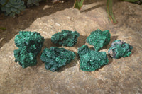 Natural Chatoyant Silky Malachite Specimens  x 6 From Kasompe, Congo - Toprock Gemstones and Minerals 
