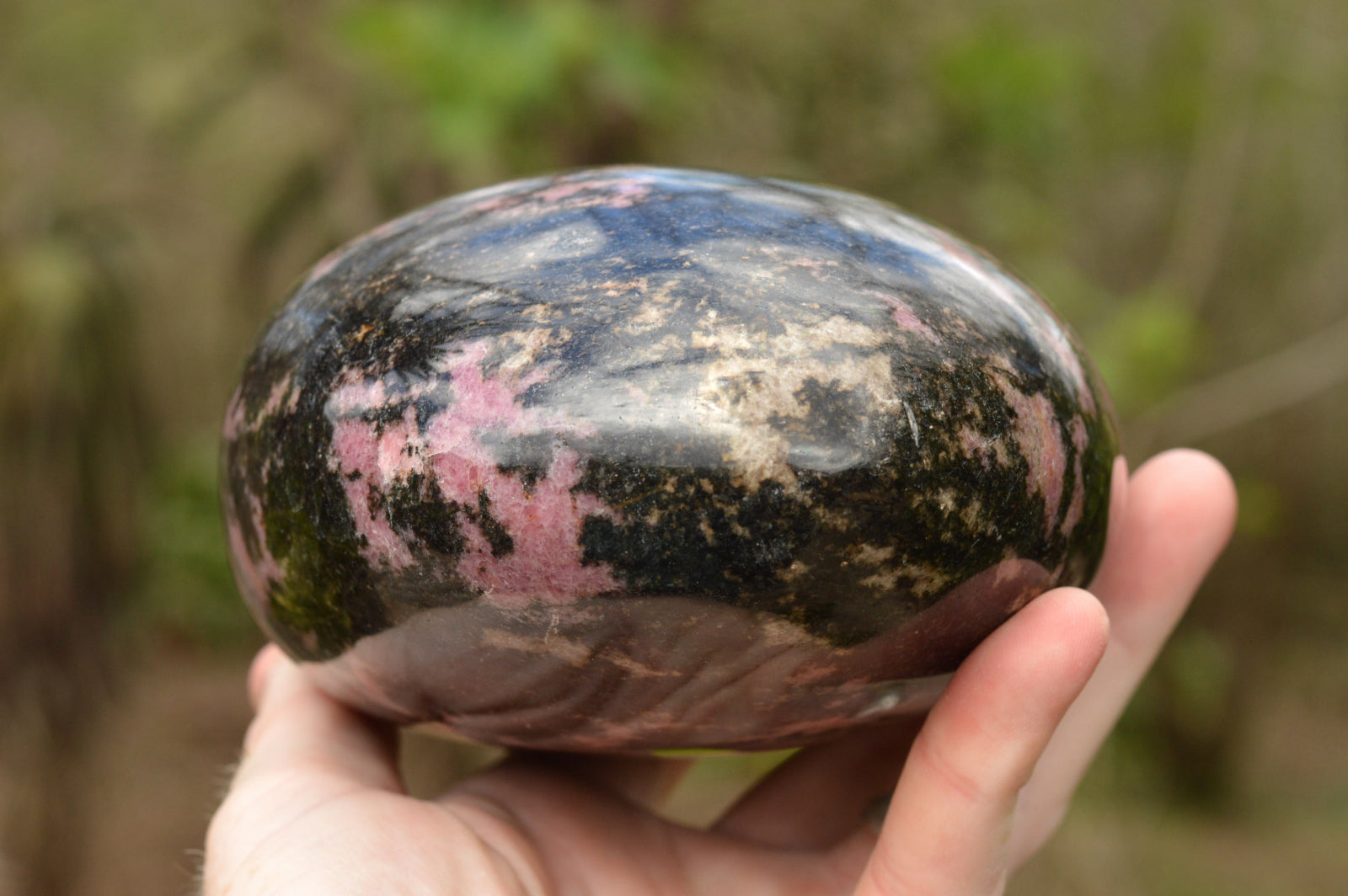 Polished Pink & Black Rhodonite Standing Free Form  x 1 From Ambindavato, Madagascar - TopRock