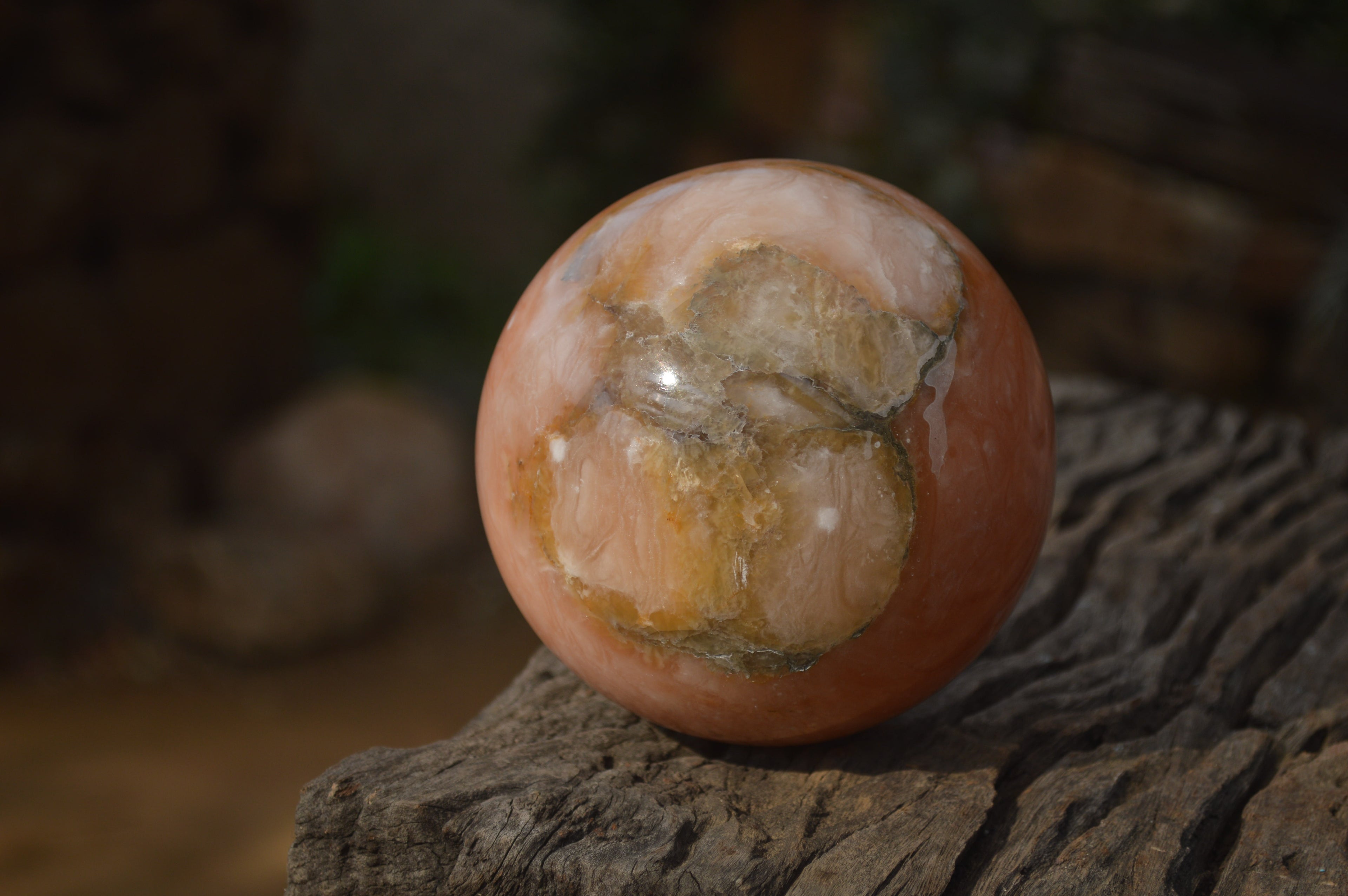 Polished Orange Twist Calcite Sphere x 1 From Maevantanana, Madagascar - Toprock Gemstones and Minerals 