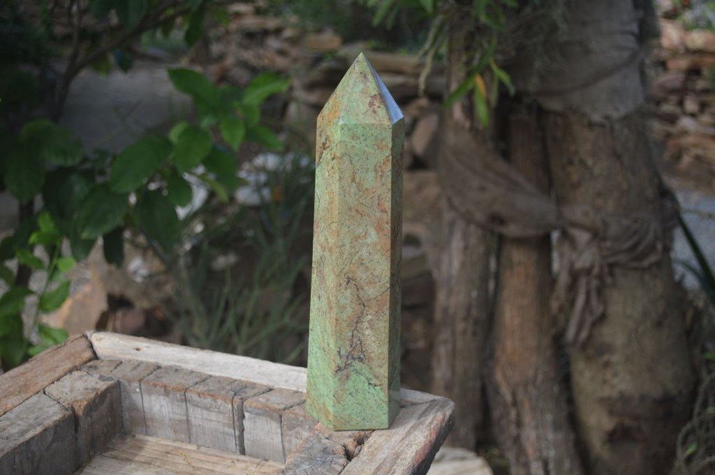 Polished Green Chrysoprase Point  x 1 From Madagascar - Toprock Gemstones and Minerals 