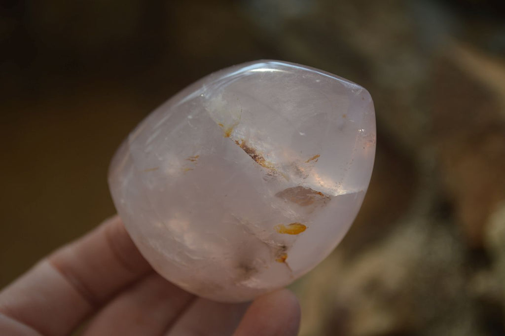 Polished Gemmy Rose Quartz Standing Free Forms x 6 From Ambatondrazaka, Madagascar - Toprock Gemstones and Minerals 