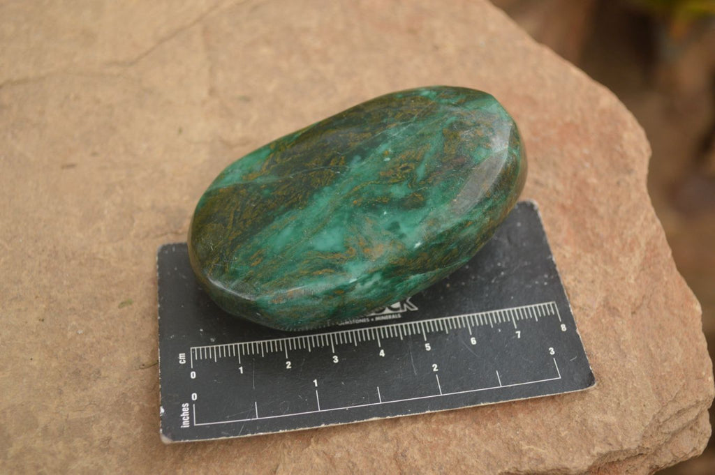 Polished Green Verdite Galet / Palm Stones x 6 From Zimbabwe - Toprock Gemstones and Minerals 