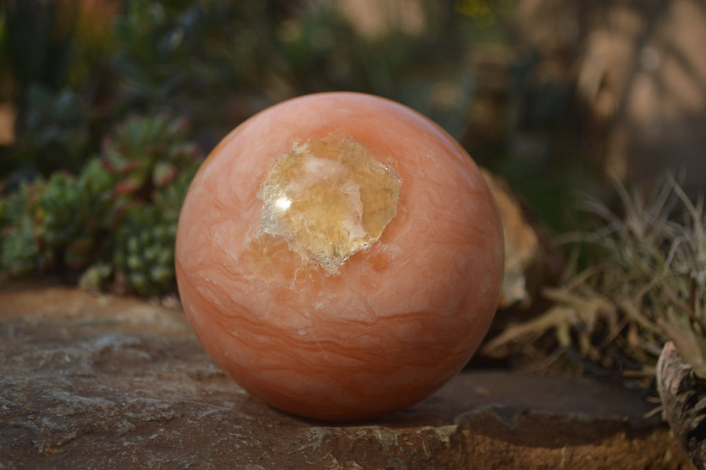 Polished Orange Twist Calcite Sphere x 1 From Maevantanana, Madagascar - Toprock Gemstones and Minerals 