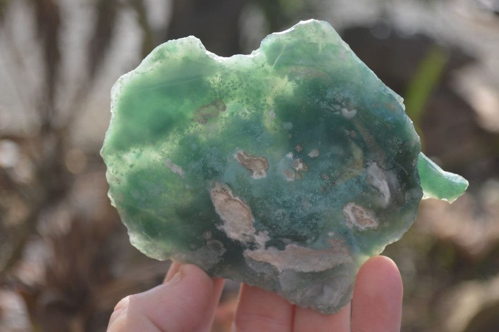 Polished On One Side Emerald Mtorolite Plates x 3 From Mutorashanga, Zimbabwe - Toprock Gemstones and Minerals 