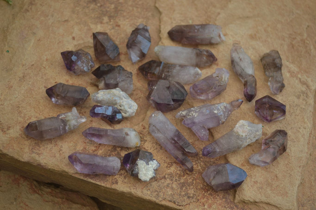 Natural Smokey Amethyst Crystals  x 35 From Chiredzi, Zimbabwe - Toprock Gemstones and Minerals 