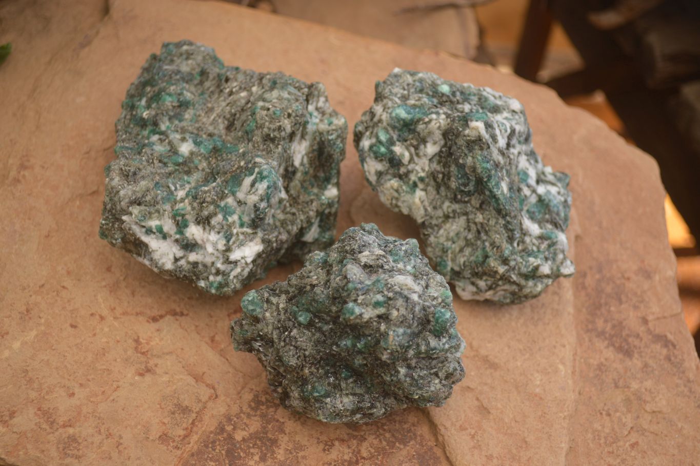 Natural Rare Emerald Mica In Matrix Cobbed Specimens x 12 From Mutoko, Zimbabwe - Toprock Gemstones and Minerals 