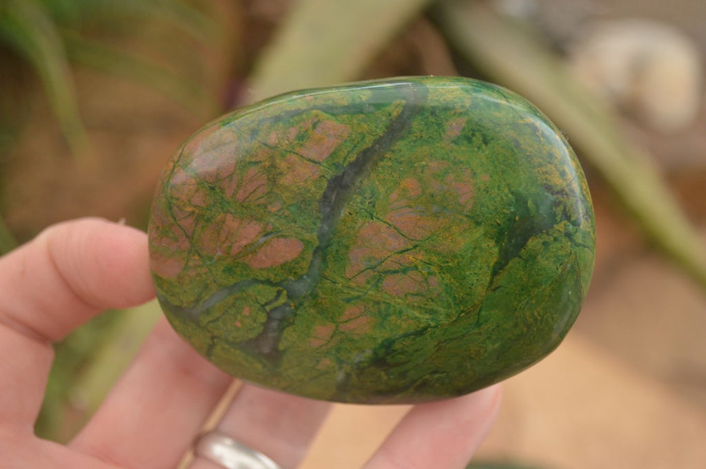 Polished Green Verdite Galet / Palm Stones x 6 From Zimbabwe - Toprock Gemstones and Minerals 