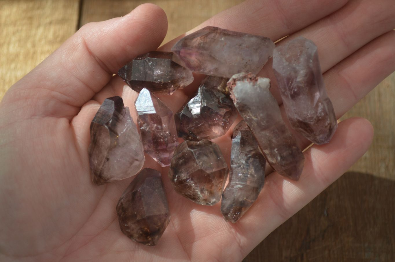Natural Smokey Amethyst Crystals  x 35 From Chiredzi, Zimbabwe - Toprock Gemstones and Minerals 