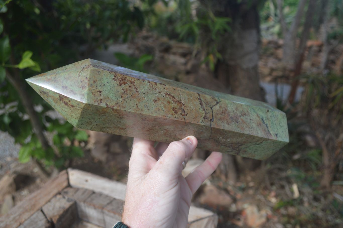 Polished Green Chrysoprase Point  x 1 From Madagascar - Toprock Gemstones and Minerals 