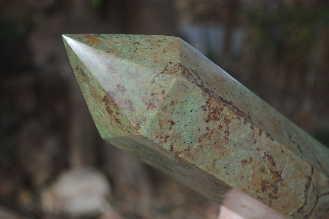 Polished Green Chrysoprase Point  x 1 From Madagascar - Toprock Gemstones and Minerals 