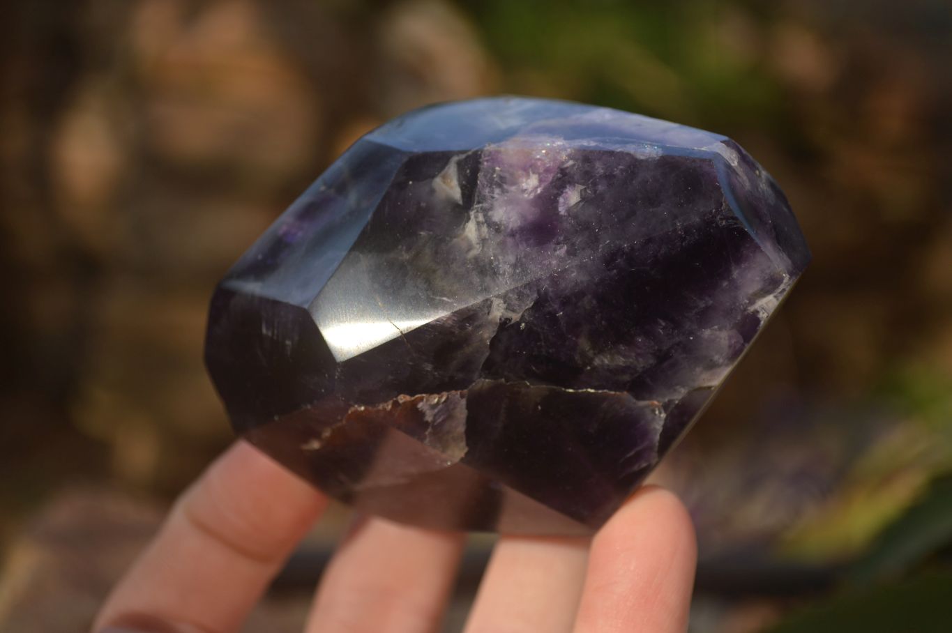 Polished  Dark Amethyst Standing Free Forms x 3 From Zambia - Toprock Gemstones and Minerals 