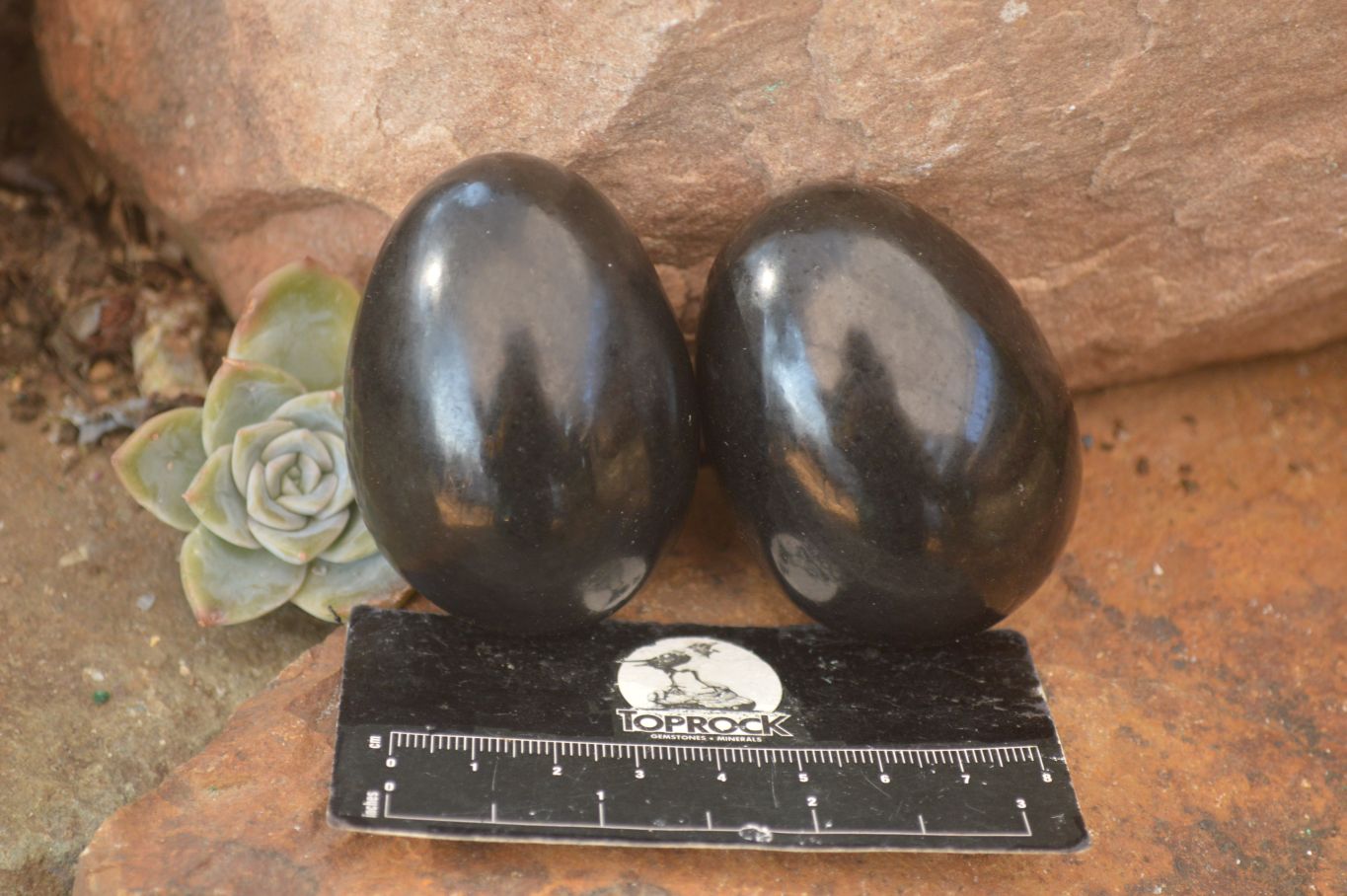 Polished  Black Basalt Gemstone Eggs x 6 From Antsirabe, Madagascar - Toprock Gemstones and Minerals 