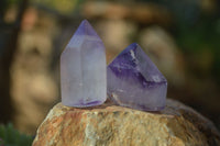 Polished Mini Window Amethyst Points x 20 From Ankazobe, Madagascar - Toprock Gemstones and Minerals 