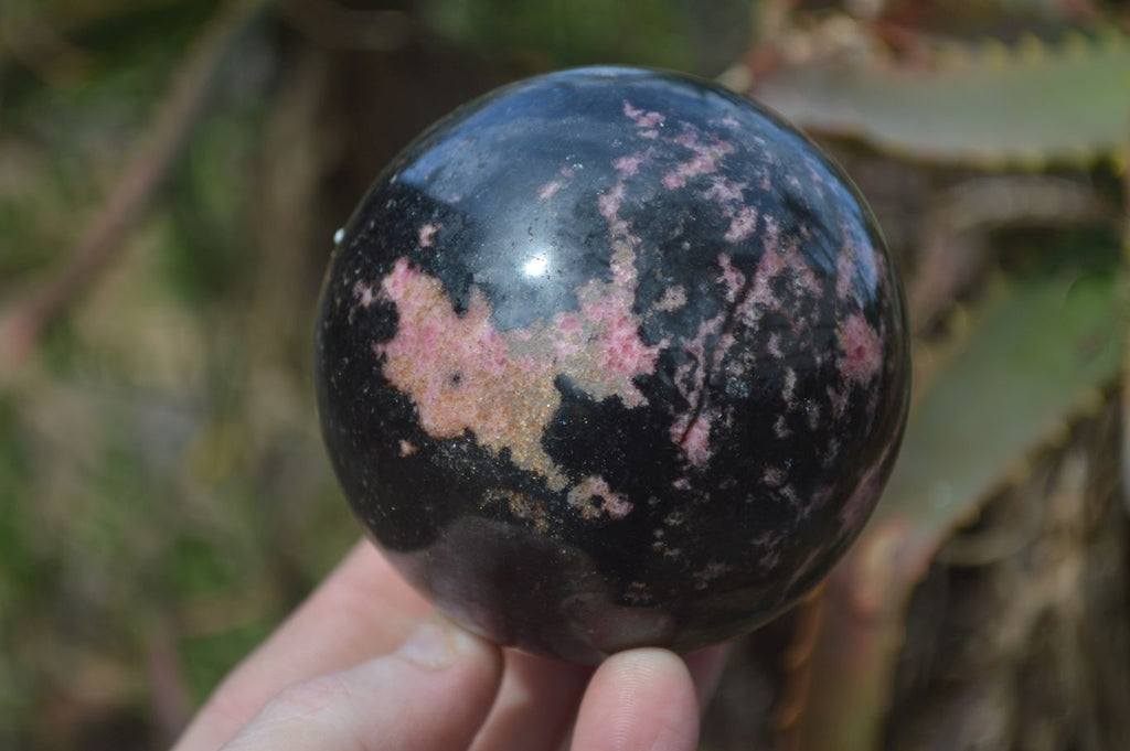 Polished Rhodonite Spheres x 2 From Ambindavato, Madagascar - Toprock Gemstones and Minerals 