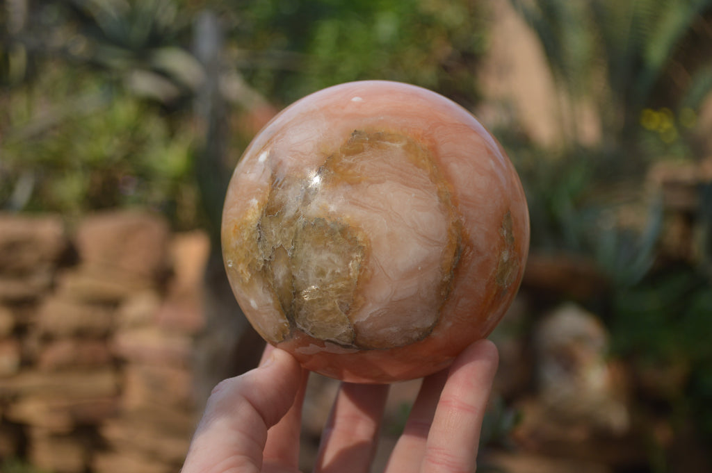 Polished Orange Twist Calcite Sphere x 1 From Maevantanana, Madagascar - Toprock Gemstones and Minerals 
