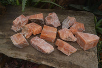 Natural New Sunset Orange Calcite Specimens  x 12 From Spitzkop, Namibia - Toprock Gemstones and Minerals 