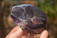 Polished  Dark Amethyst Standing Free Forms x 3 From Zambia