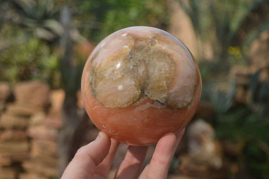 Polished Orange Twist Calcite Sphere x 1 From Maevantanana, Madagascar - Toprock Gemstones and Minerals 