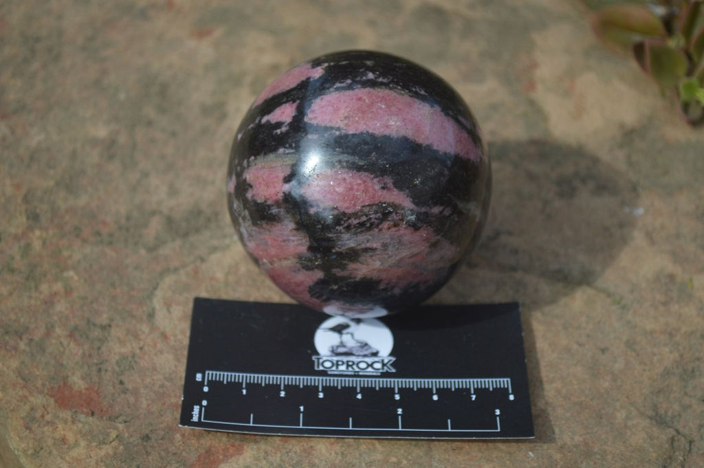 Polished Rhodonite Spheres x 2 From Ambindavato, Madagascar - Toprock Gemstones and Minerals 