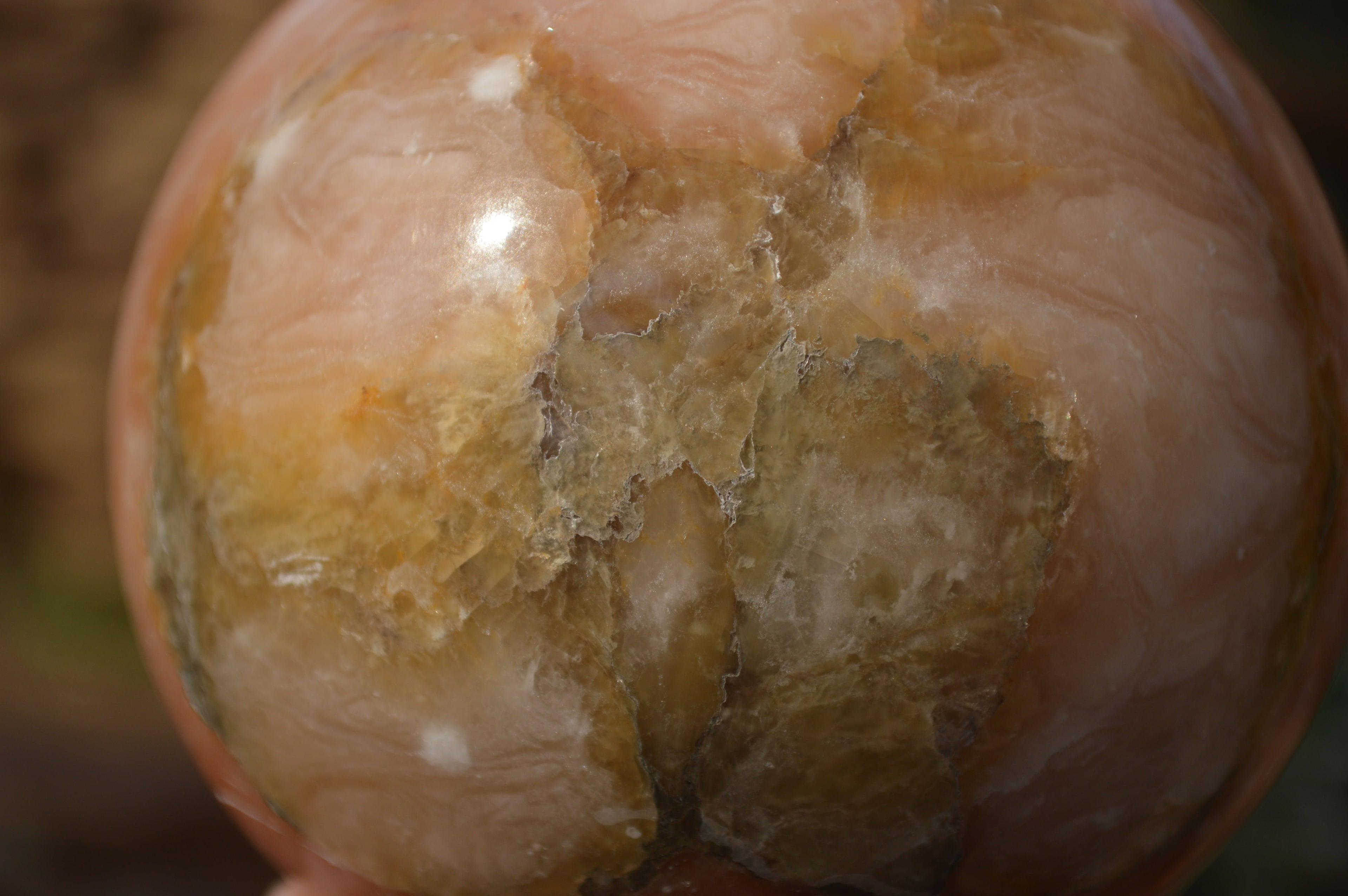 Polished Orange Twist Calcite Sphere x 1 From Maevantanana, Madagascar - Toprock Gemstones and Minerals 