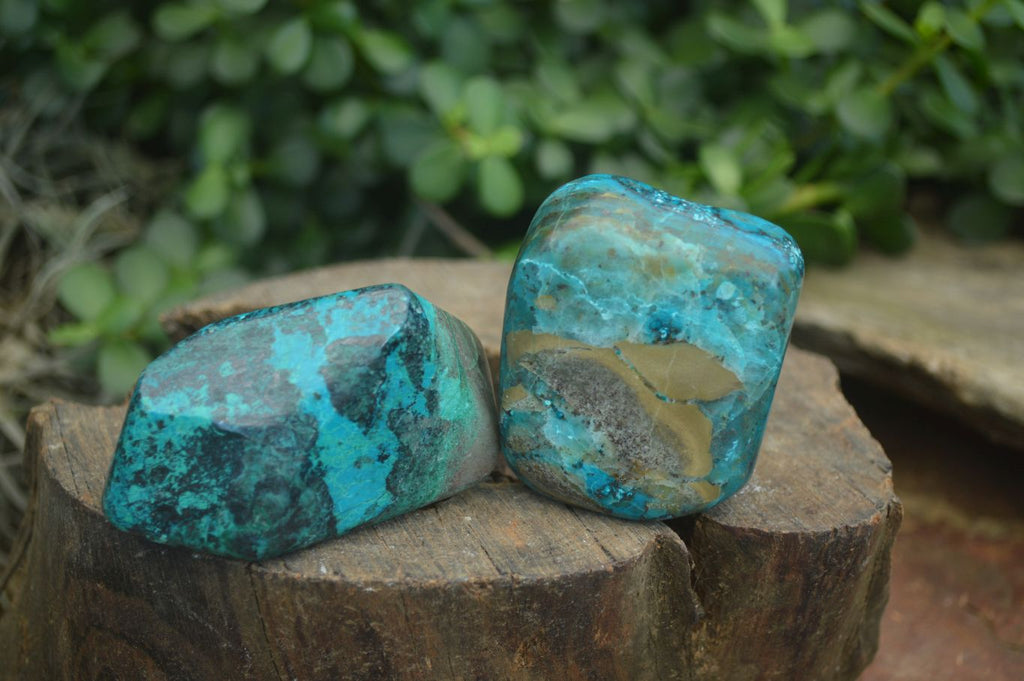 Polished Blue Shattuckite Free Forms  x 6 From Kaokoveld, Namibia - Toprock Gemstones and Minerals 