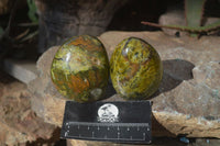 Polished Green Opal Standing Free Forms  x 6 From Madagascar - Toprock Gemstones and Minerals 
