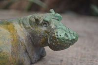 Polished Green Verdite Hippo Carvings x 3 From Zimbabwe - Toprock Gemstones and Minerals 