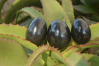 Polished  Black Basalt Gemstone Eggs x 6 From Antsirabe, Madagascar - Toprock Gemstones and Minerals 