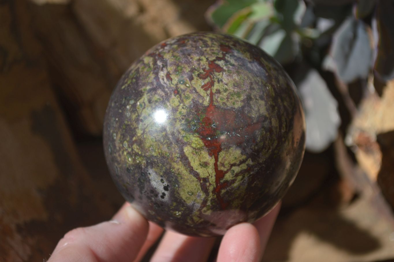 Polished Bastite Dragon Blood Stone Spheres  x 2 From Tshipise, South Africa - Toprock Gemstones and Minerals 