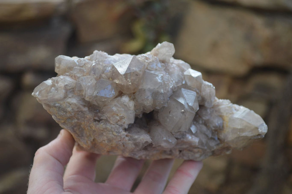 Natural Cascading Smokey Quartz Clusters x 2 From Congo - Toprock Gemstones and Minerals 