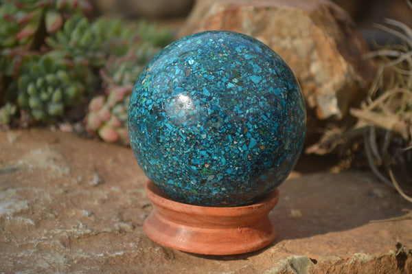 Polished Conglomerate Chrysocolla Sphere  x 1 From Congo - Toprock Gemstones and Minerals 
