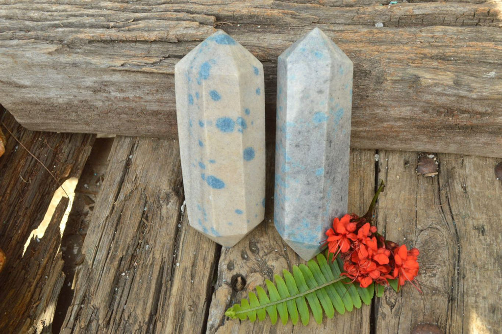 Polished Blue Spotted Spinel Double Terminated Points x 2 From Madagascar - TopRock