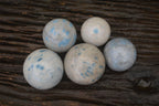 Polished Blue Spotted Spinel Quartz Spheres x 5 From Madagascar - Toprock Gemstones and Minerals 