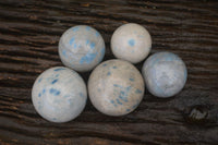 Polished Blue Spotted Spinel Quartz Spheres x 5 From Madagascar - Toprock Gemstones and Minerals 