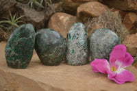 Polished Emerald In Matrix Standing Free Forms x 4 From Sandawana, Zimbabwe - TopRock