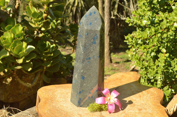 Polished XXL Blue Spotted Spinel Quartz Tower x 1 From Madagascar - TopRock